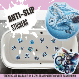 Charming owl stickers to prevent slipping in bathtubs.