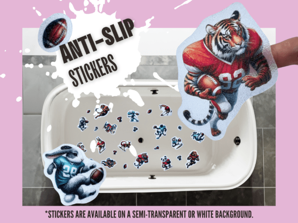 NFL fantasy-themed stickers to prevent slipping.