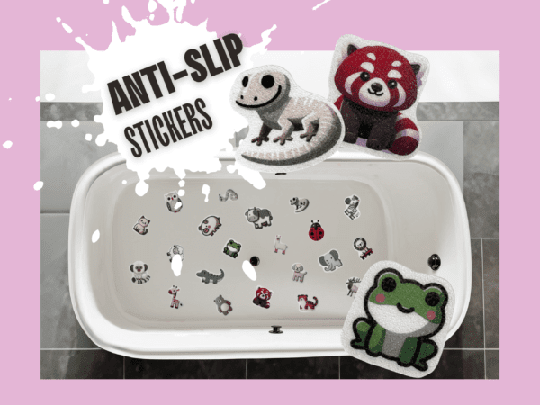 Montessori-style stickers designed for bathtub safety.