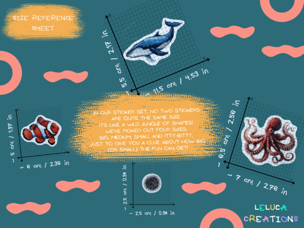 Ocean animal Montessori stickers for slip resistance.