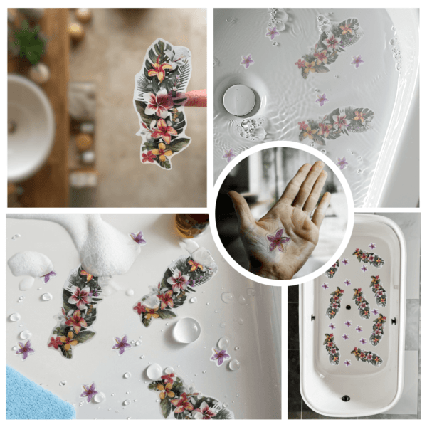 3D flower stickers for added safety and decoration.