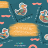 Cute duck tub stickers for slip prevention.
