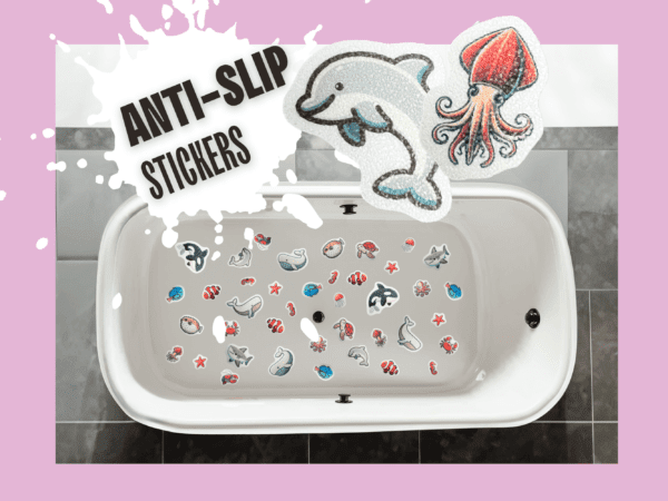 Montessori-inspired sea animal non-slip stickers.