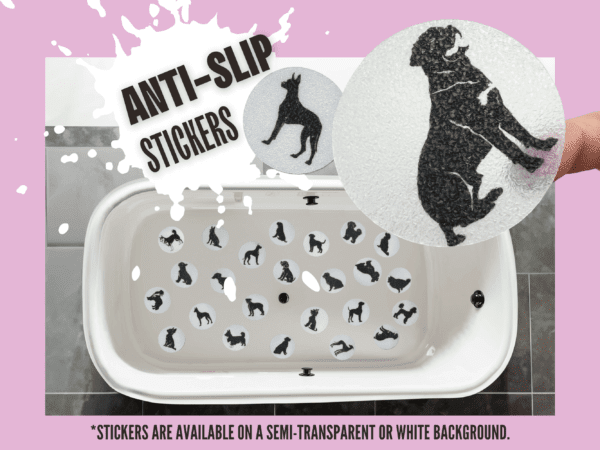 Minimalist dog silhouette non-slip stickers.