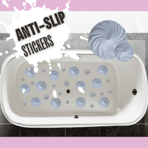 Unique spiral pattern stickers for bathtub safety.