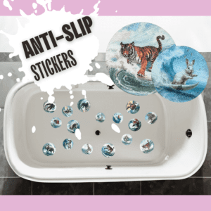 Anti-slip surf grip stickers for bathtub and floors.