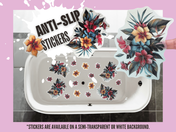 Cute flower sticker set ideal for preventing slips and enhancing safety.