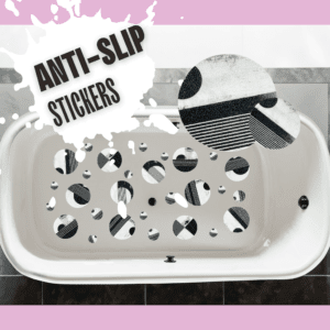 High-quality aesthetic black and white bathtub stickers ideal for preventing slips and enhancing safety.