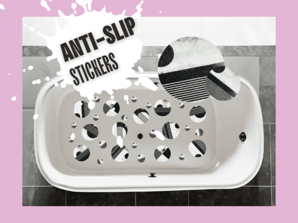 High-quality aesthetic black and white bathtub stickers ideal for preventing slips and enhancing safety.